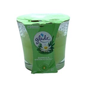 Glade Bamboo & Waterlily Bliss Candle 3.4 Oz  Fragrance Infused With Essential O